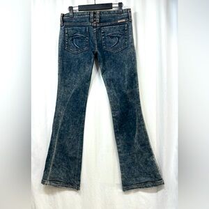 Frankie B Womens Jeans Size 4 Y2K Lowrise Bootcut Blue Faded Embroidered Pocket